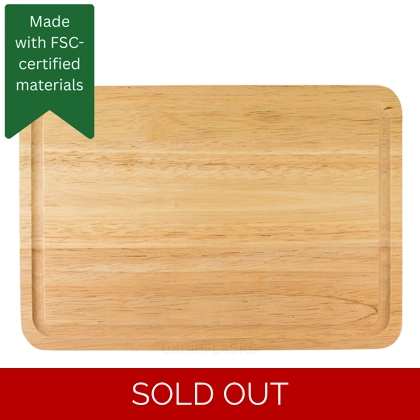 Hevea Chopping Board - Rectangular - Grooved - Medium